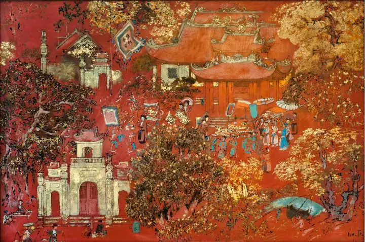 gui tranh son mai di my